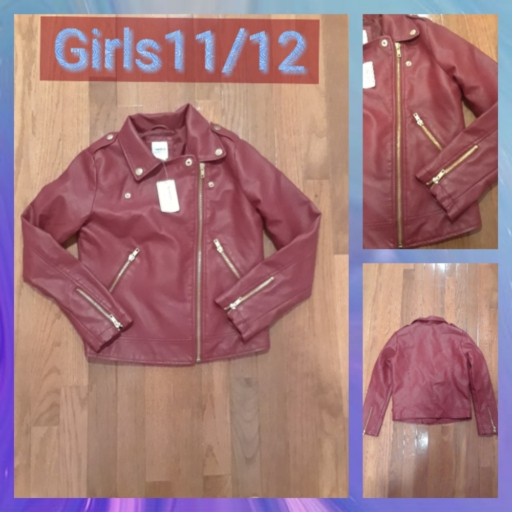 Girl Burgundy Bomber Jacket